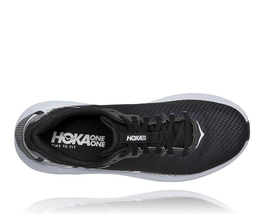 Running Shoes Mens - Hoka One One Rincon 2 - Black/White - GQJONYU-58